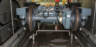 Bogie dentro de cabina de lavado